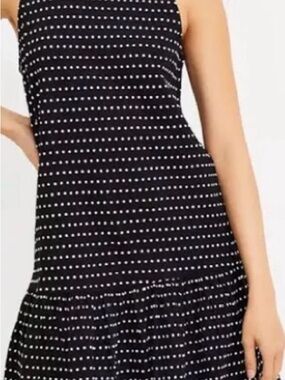 Loft  Black Polka Dot Sleeveless Dress - Elegant Everyday size M